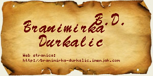 Branimirka Durkalić vizit kartica